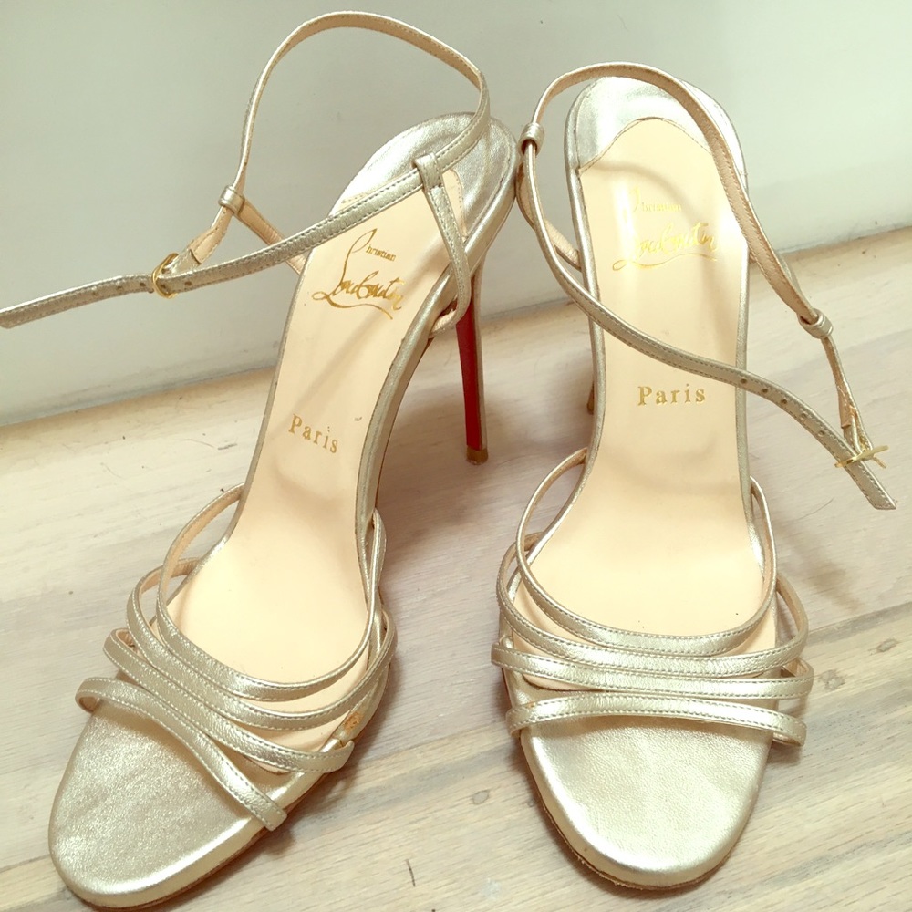 Christian Louboutin Gold Sandal Pump